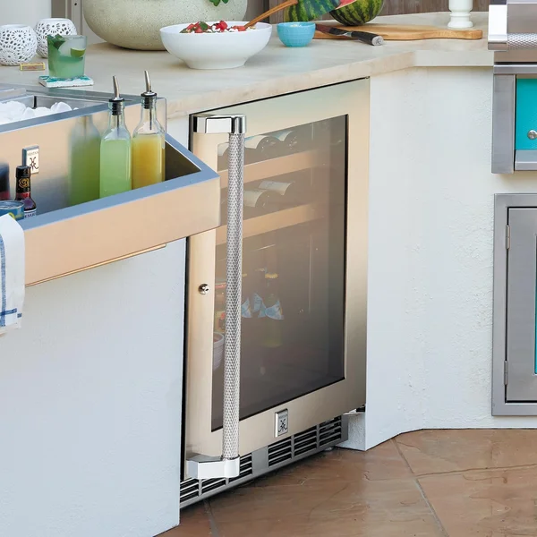 Hestan 24-Inch 5.0 Cu. Ft. Right Hinge Outdoor Rated Dual Zone Glass Door Refrigerator With Wine Storage - GRWGR24