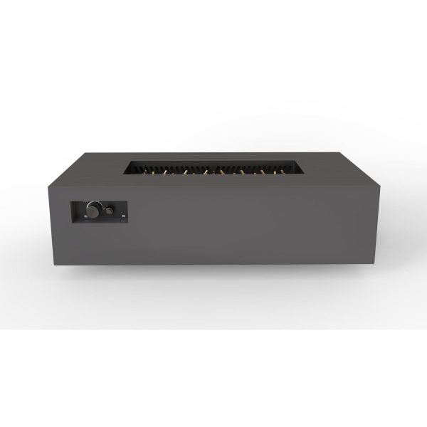 AON 60 Inch Rectangular Powder Coated Steel Natural Gas Fire Pit Table in Charcoal by Warming Trends