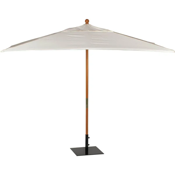 Oxford Garden Rectangular 6 X 10 Ft. Hardwood Patio Market Umbrella W/ Pulley - Sunbrella Canvas Canvas
