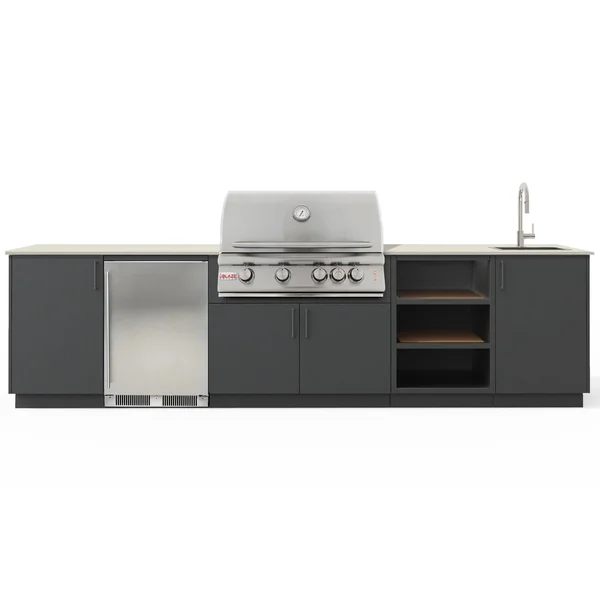 Urban Bonfire Breeze 32 Outdoor Kitchen w/ Blaze LTE Natural Gas Grill, Sink, Refrigerator, Danae Dekton Countertop & Anthracite Finish - B-Breeze-32-Blaze-Danae-Anthracite