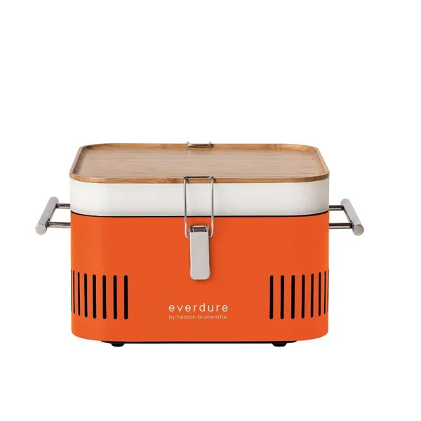 Everdure CUBE 17-Inch Portable Charcoal Grill - Orange - HBCUBEOUS