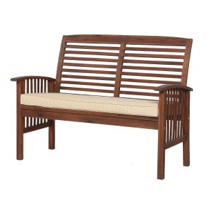 Horizon Way Acacia Loveseat in Dark Brown/Natural by Ultimate Patio