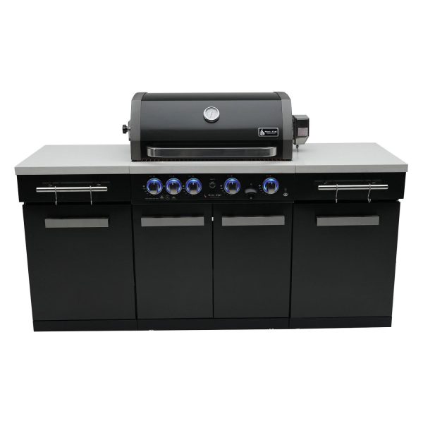 Mont Alpi 6 Ft Natural Gas Outdoor Kitchen Island in Black Stainless Steel - MA-957