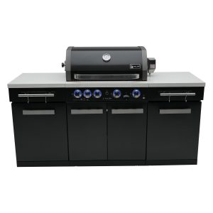 Mont Alpi 6 Ft Propane Outdoor Kitchen Island in Black Stainless Steel - MA-957