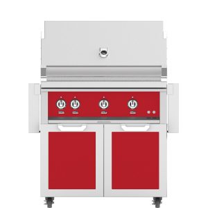 Hestan 36-Inch Propane Gas Grill W/ Rotisserie On Double Door Tower Cart - Matador - GABR36-LP-RD