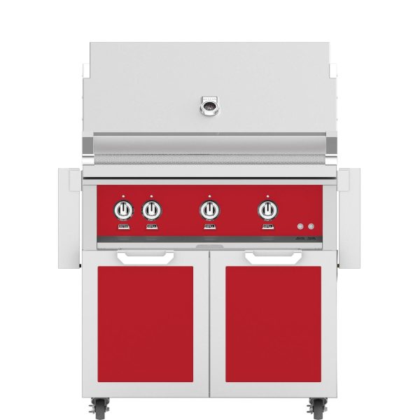 Hestan 36-Inch Propane Gas Grill W/ Rotisserie On Double Door Tower Cart - Matador - GABR36-LP-RD