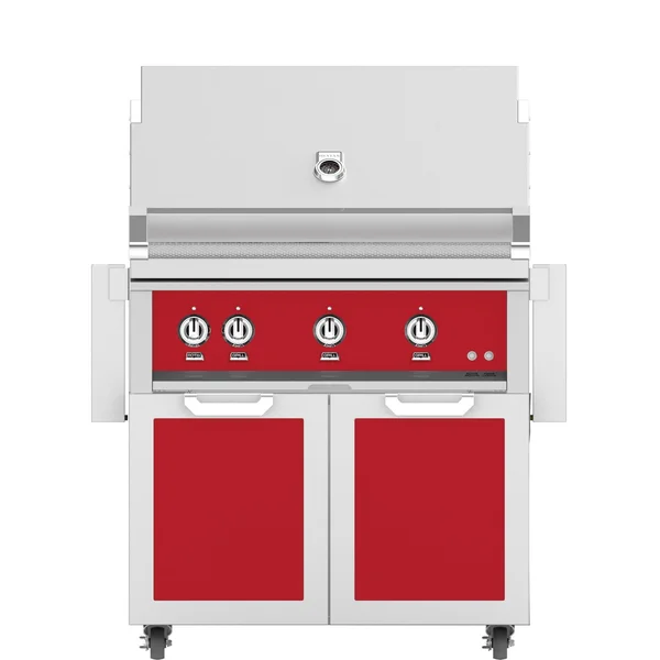 Hestan 36-Inch Propane Gas Grill W/ Rotisserie On Double Door Tower Cart - Matador - GABR36-LP-RD