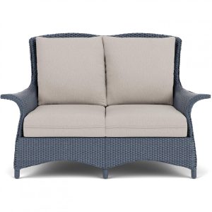 Mandalay Lloyd Loom Loveseat in Denim Blue/Remy Cloud by Lloyd Flanders