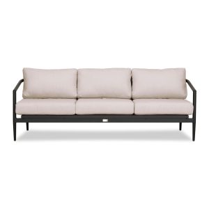 Midnight Cove 3 Person Aluminum Sofa in Black/Cast Silver by Lakeview Outdoor Designs