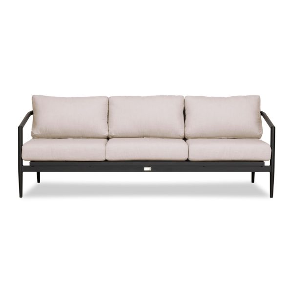 Midnight Cove 3 Person Aluminum Sofa in Black/Cast Silver by Lakeview Outdoor Designs