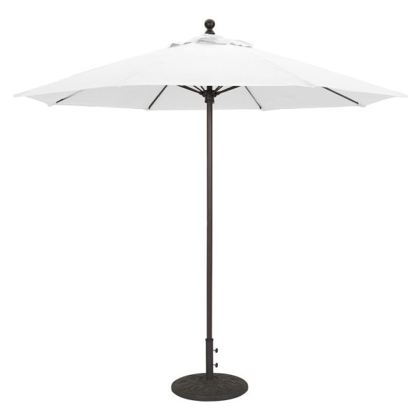 Galtech 9 Ft. Bar Height Octagonal Aluminum Patio Market Umbrella W/ Push Lift - Black Frame W/ Sunbrella Canvas Natural Canopy