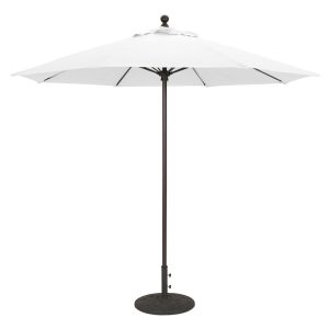 Galtech 9 Ft. Octagonal Aluminum Patio Market Umbrella W/ Push Lift - Black Frame W/ Sunbrella Canvas Natural Canopy