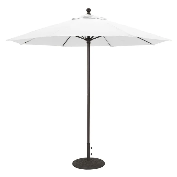 Galtech 9 Ft. Octagonal Aluminum Patio Market Umbrella W/ Push Lift - Black Frame W/ Sunbrella Canvas Natural Canopy