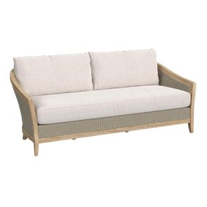 Cambria 3 Person Teak Sofa in Light Wood/Canvas Canvas by Sunset West