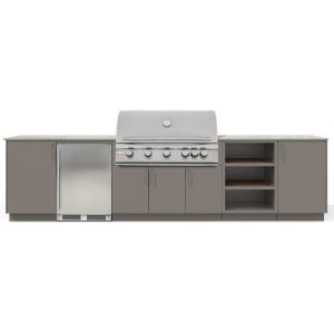 Urban Bonfire Taiga 40 Outdoor Kitchen w/ Blaze LTE Propane Grill, Refrigerator, Keon Dekton Countertop & Clay Finish - B-Taiga-40-Blaze-Keon-Clay