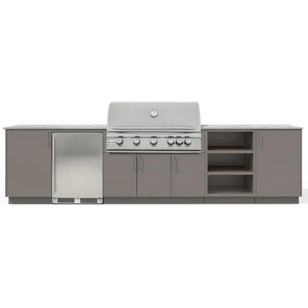 Urban Bonfire Taiga 40 Outdoor Kitchen w/ Blaze LTE Natural Gas Grill, Refrigerator, Keon Dekton Countertop & Clay Finish - B-Taiga-40-Blaze-Keon-Clay