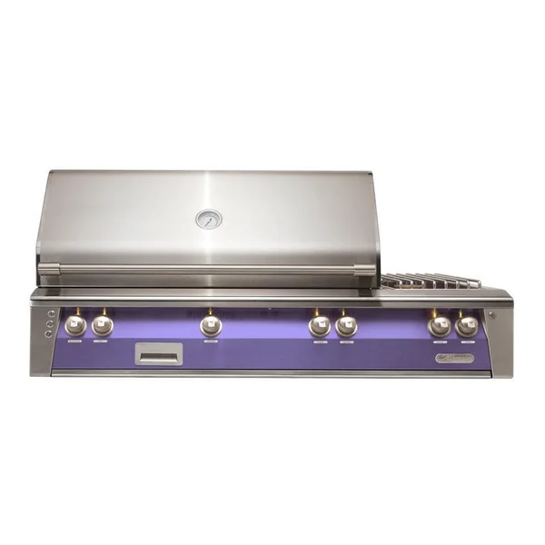 Alfresco ALXE 56-Inch Built-In Natural Gas Deluxe Grill With Rotisserie And Side Burner in Blue Lilac - ALXE-56-NG-S4005