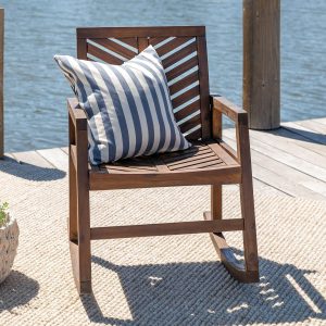 Wishlake Acacia Rocking Chair in Dark Brown by Ultimate Patio