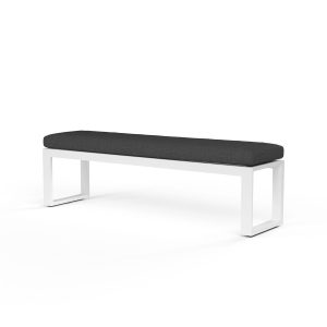 Newport Aluminum Patio Dining Bench in Spectrum Carbon w/ No Welt By Sunset West