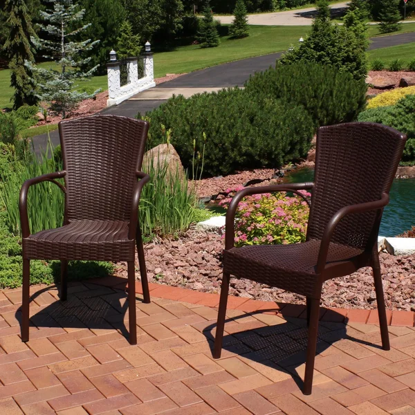 Ultimate Patio Stackable Outdoor Patio Dining Chair - Set of 4 - Wenge