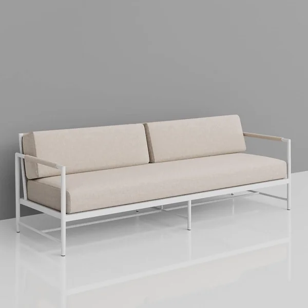 Sabbia Woven Rope Sofa in White/Echo Ash by Sunset West