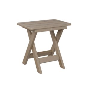 Recycled Plastic Folding End Table in Weatherwood by Berlin Gardens