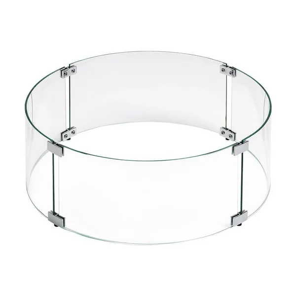 BBQGuys Signature Polished Glass Flame Guard for 25-Inch Round Drop-In Fire Pit Pans - FG-RSP-25