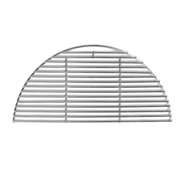 BBQGuys Signature Half Moon Stainless Steel Cooking Grate For 18-Inch Kamado Grills - Fits Big Green Egg Large & Kamado Joe Classic - BBQ-KHM-18-SS