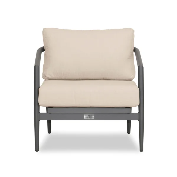 Midnight Cove Aluminum Club Chair in Slate/Canvas Flax by Lakeview Outdoor Designs