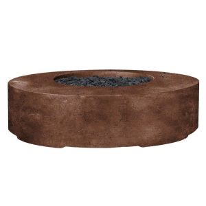 Stoneview 80 Inch Round GFRC Propane Fire Pit in Cafe by Lakeview Outdoor Designs