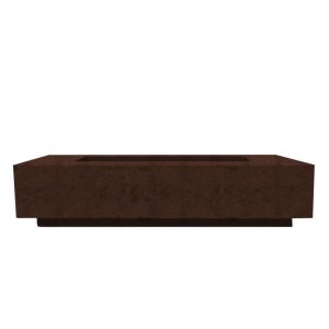 Cascata Bay 72 Inch Rectangular GFRC Natural Gas Fire Pit Table in Cafe by Lakeview Outdoor Designs