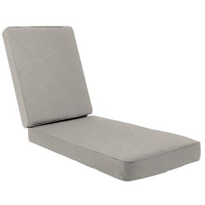 Sunbrella Cast Ash Long Outdoor Replacement Chaise Lounge Cushion W/ Piping By BBQGuys Signature