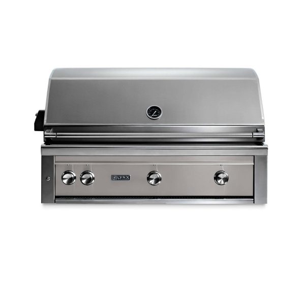 Lynx Professional 42 Inch Built-In Natural Gas Grill w/ One Infrared Trident Burner & Rotisserie in Limestone - L42TR-LSNG