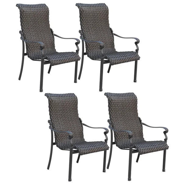 Victoria Resin Wicker 4 Pc Set Dining Chair Set in Espresso/ by Darlee
