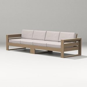 Latitude 4 Person Sofa in Vintage Sahara/Dune Burlap By PW Designer Series