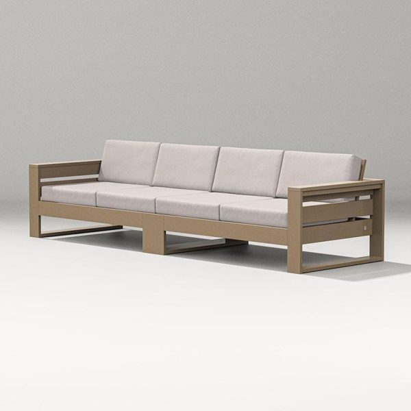 Latitude 4 Person Sofa in Vintage Sahara/Dune Burlap By PW Designer Series