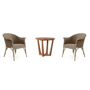 Timeless View 3 Pc Wicker Seating Set w/ Club Chairs in Fawn by Lakeview Outdoor Designs