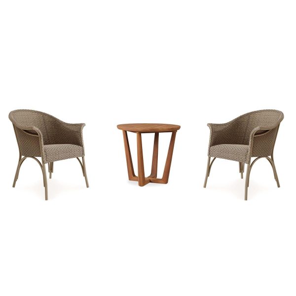 Timeless View 3 Pc Wicker Seating Set w/ Club Chairs in Fawn by Lakeview Outdoor Designs