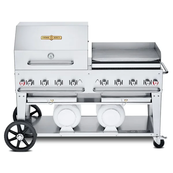 Crown Verity 60-Inch Club Series Grill Dome & Griddle Package W/Horizontal Tanks - CV-CCB-60RGP