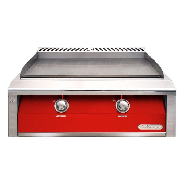 Alfresco 30-Inch Built-In Propane Griddle in Carmine Red - AXE-30GT-LP-S3002