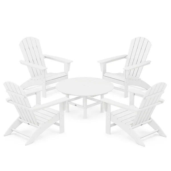 Nautical 5 Pc Recycled Plastic Seating Set in White by POLYWOOD