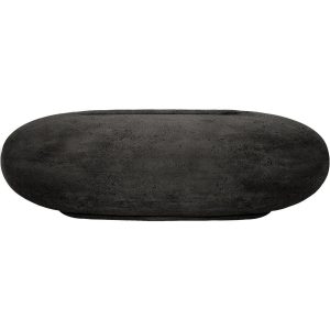 Sawgrass Bay 56 Inch Oval GFRC Propane Fire Bowl in Ebony by Lakeview Outdoor Designs