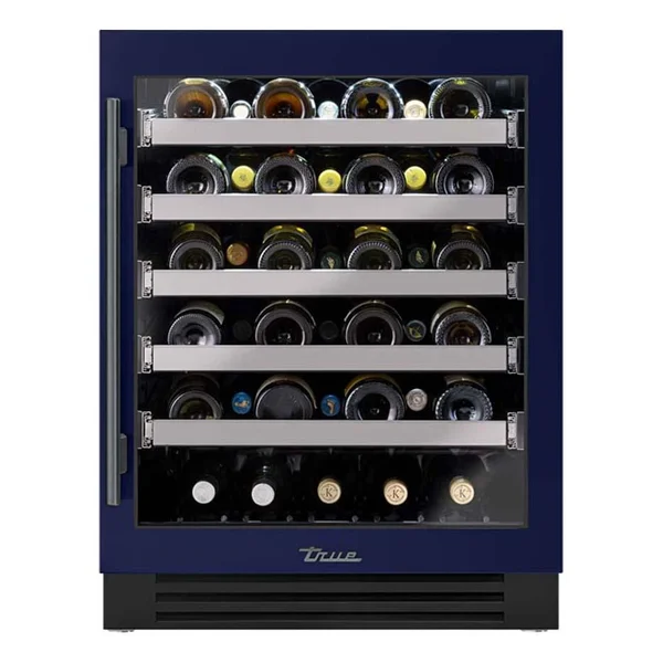 True ADA Height 24 Inch 40 Bottle Right Hinge Glass Door Outdoor Wine Cabinet - Cobalt w/ Pewter Handle - TUWADA-24-RG-A~078-H05