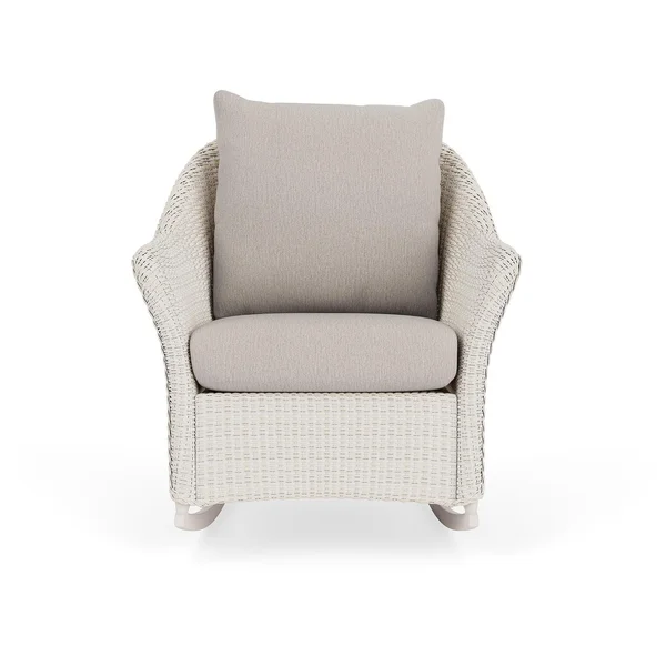 Weekend Retreat Lloyd Loom Rocking Chair in Antique White/Remy Cloud by Lloyd Flanders