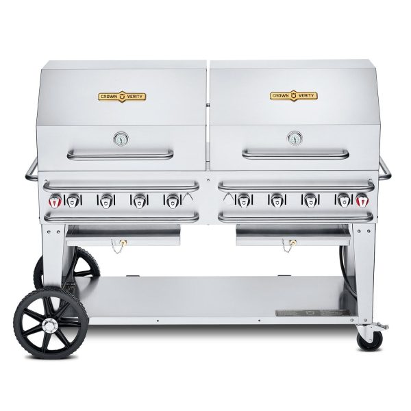 Crown Verity 60-Inch Rental Propane Grill Dome Package W/2 Roll Domes - CV-RCB-60RDP