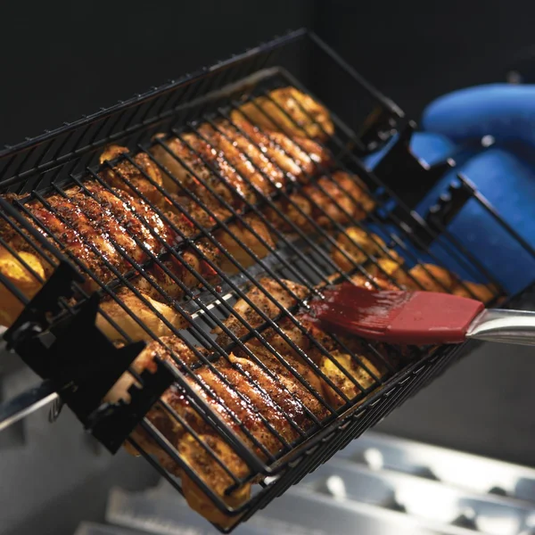 14 X 7-Inch Deluxe Non-Stick Flat Spit Basket - 24785