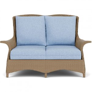Mandalay Lloyd Loom Loveseat in Fawn/Demo Skyway by Lloyd Flanders