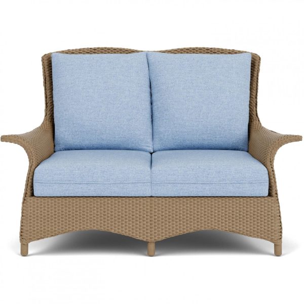 Mandalay Lloyd Loom Loveseat in Fawn/Demo Skyway by Lloyd Flanders