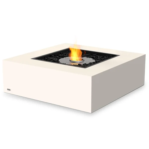 Base 39 Inch Square Concrete Ethanol Fire Pit Table in Beige by EcoSmart Fire