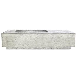 Cascata Bay 5 80 Inch Rectangular GFRC Propane Fire Pit Table in Natural by Lakeview Outdoor Designs